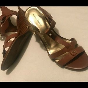 Marc Fisher Brown Cassy Wedge Sandal
